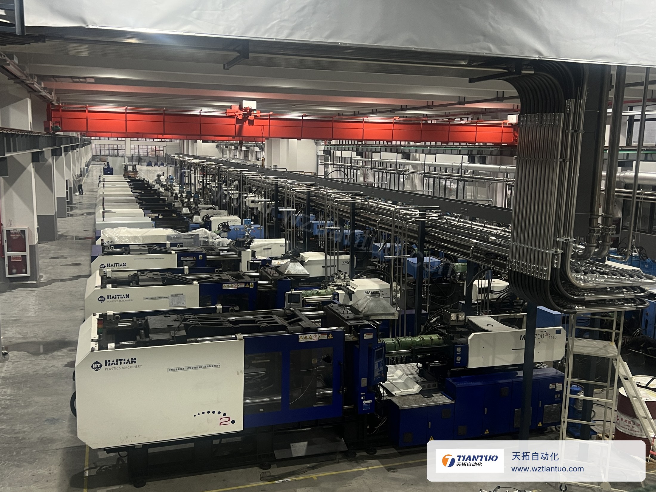 Multi-machine central feeding and main pipeline project site